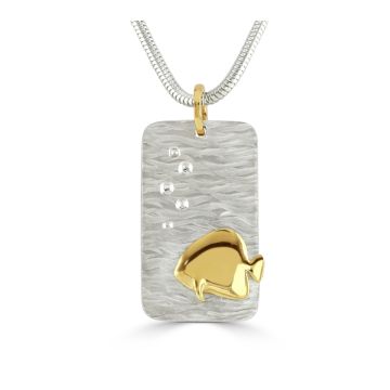 18ct Gold & Silver Single Batfish Pendant