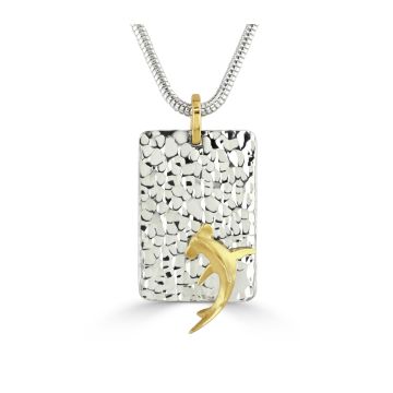 18ct Gold & Silver 3D Hammerhead shark Pendant