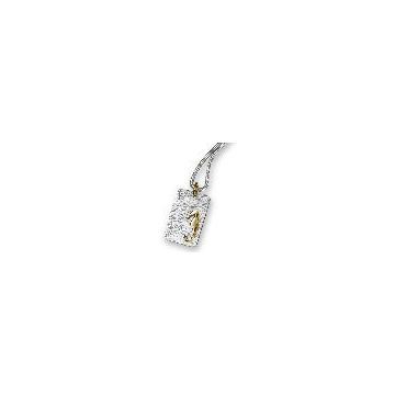 18ct Gold & Silver Diamond Seahorse Pendant on Snake Chain
